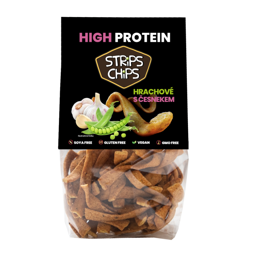 Strips Chips High Protein – Hrachové s česnekem 80 g