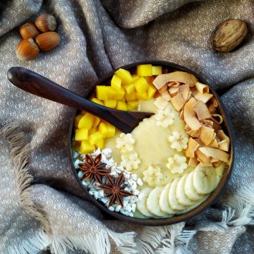Mango - banánová smoothie miska
